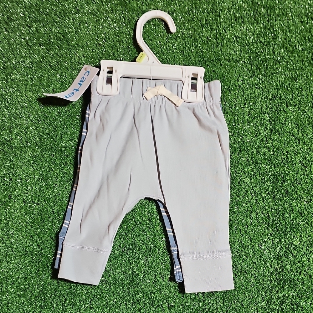 Carter's Blue and White Striped Baby Pants - Picture 4 of 4